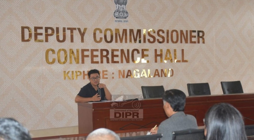 EAC Kiphire, Takatemjen Pongen chairing DTFI meeting on routine immunization held at DC’s conference hall, Kiphire on September 2. (DIPR Photo)